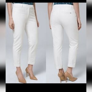 Crop 14 Winter White Slimming Chic Holiday Stretch Spandex Pants